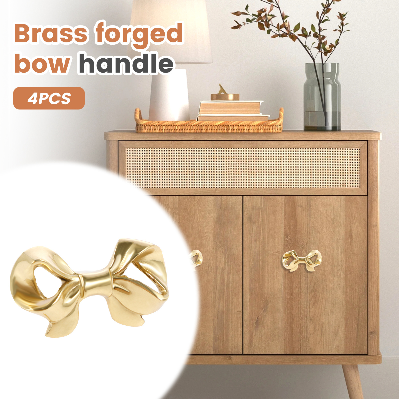 gold bow hardware for dresser Bow Shaped Drawer Knobs | Nursery Room Decor main image 1