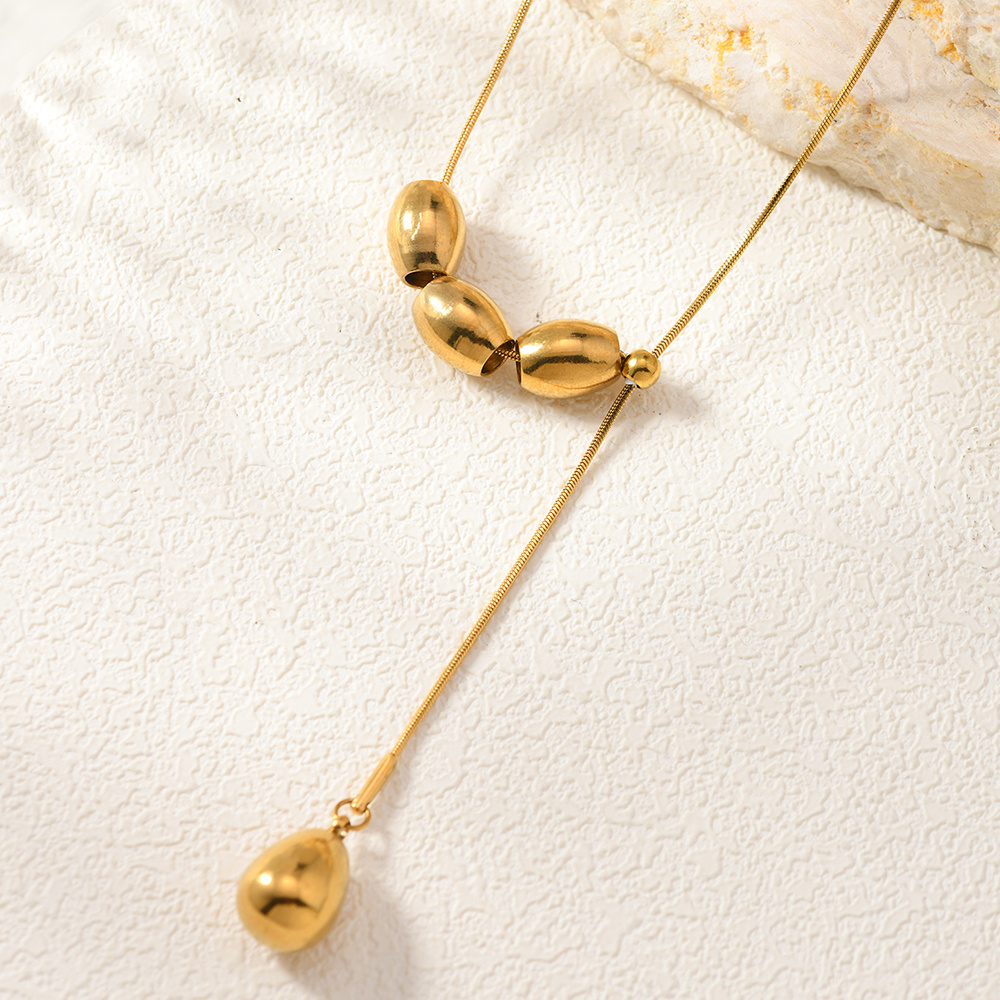 Women's 18K Gold Plated Stainless Steel Necklace, Hypoallergenic