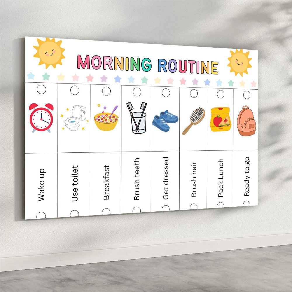 2d flat 2d flat posters prints 1pc retro  s prints poster frameless flip routine chart   bedtime   visual schedule for toddler chore chart   perfect gift halloween christmas thanksgiving