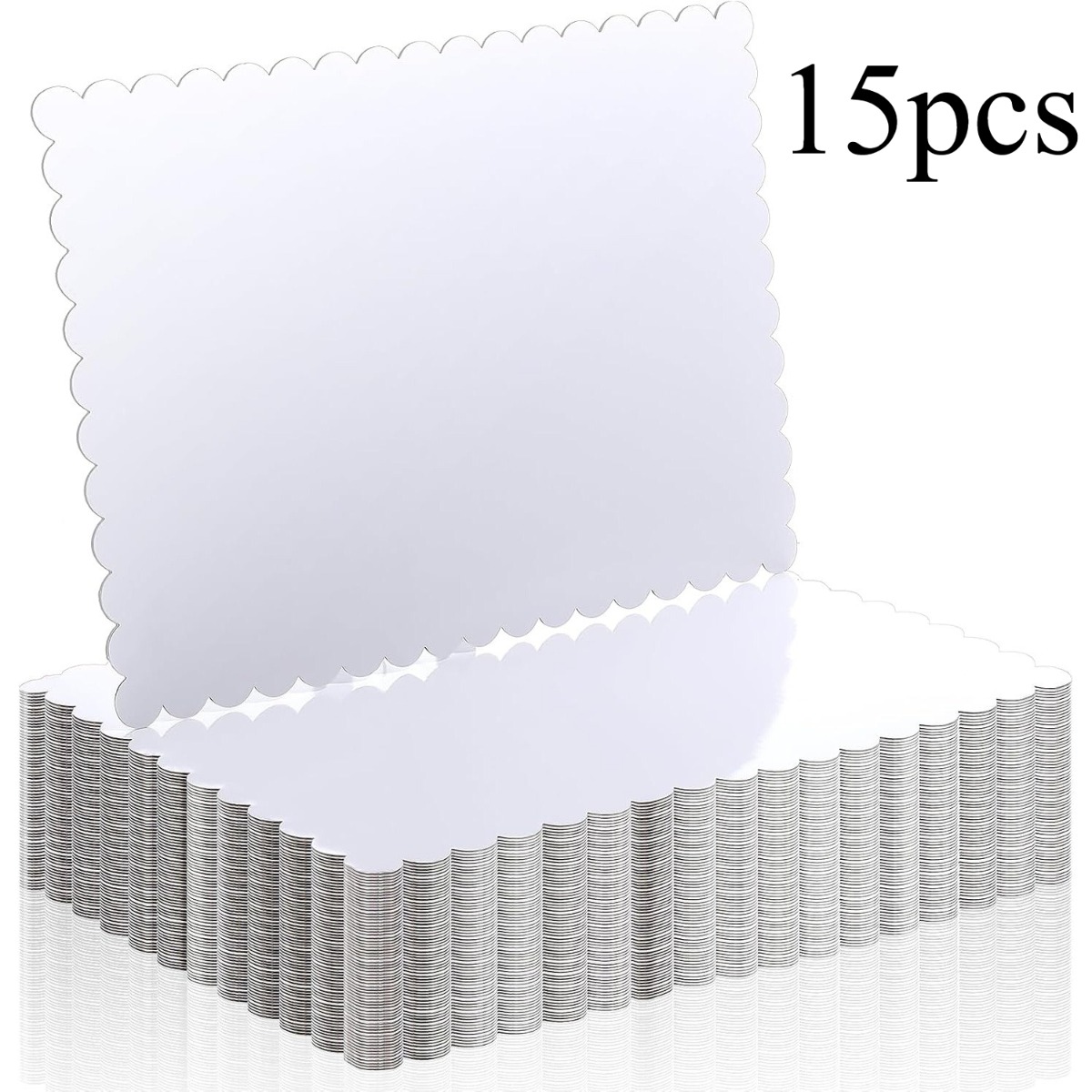 TEMU 15 plateaux à gâteau carrés biseautés , plaques de base en carton pour gâteaux, cercles de gâteau rectangulaires à bord , plateau de service à