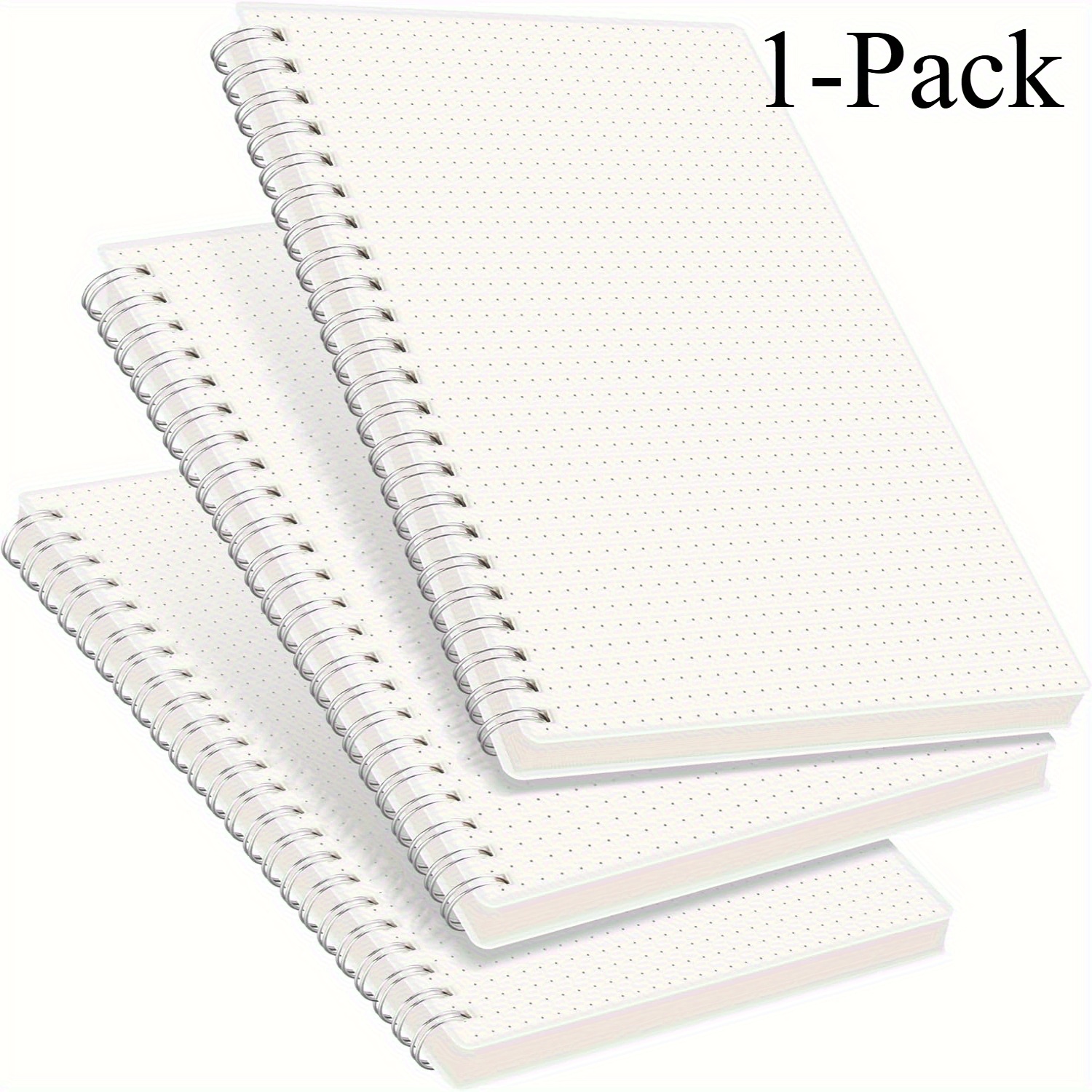 Image of 1-pack A5 Spiral Dotted Notebooks, 160 Pages Each, Soft Cover, Perforated Pages, Journaling And Planning