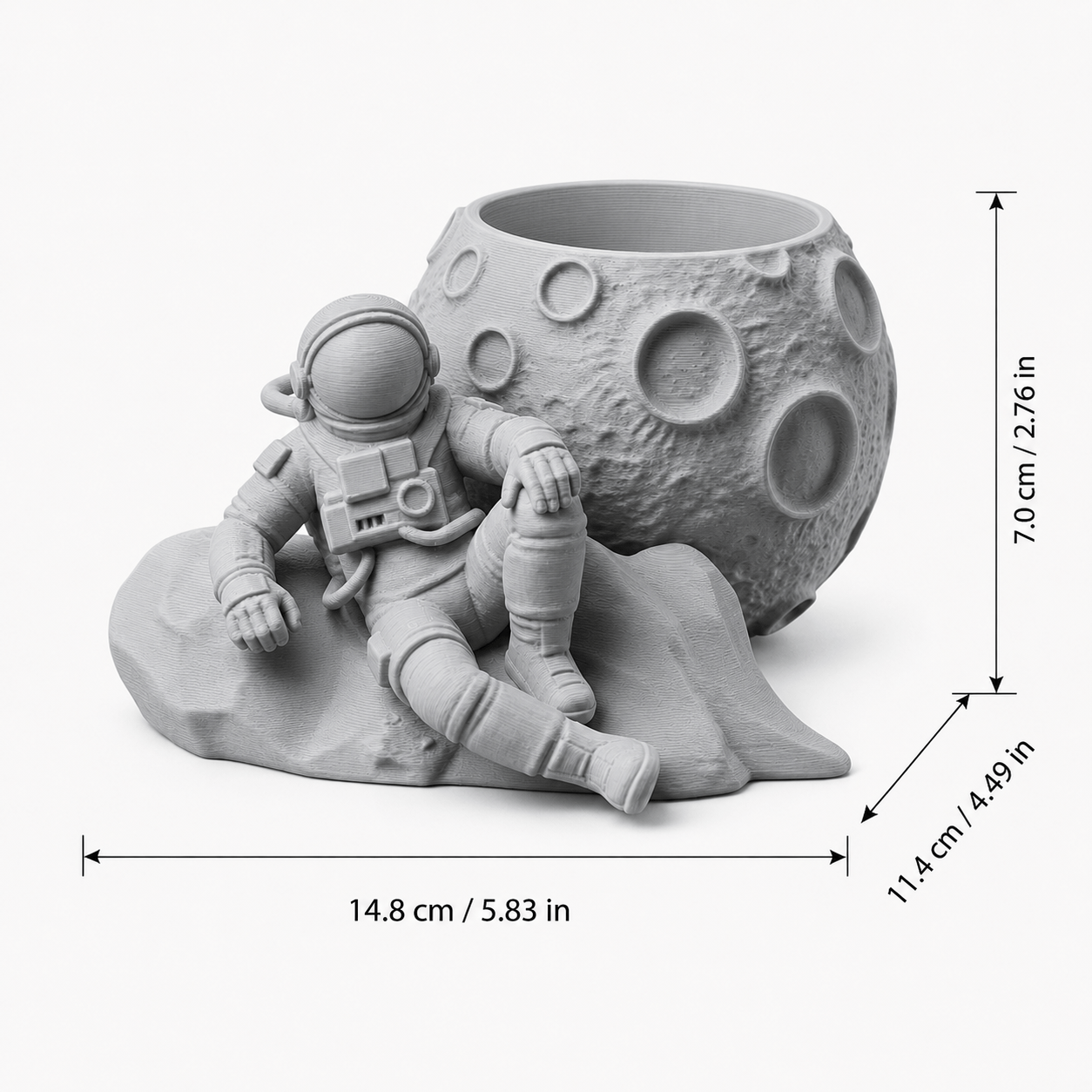 TEMU 3d Printed Astronaut Pen Holder & Moon Desk Organizer - Space-themed Plastic Pencil Cup With Rocket/shuttle Suitable For Home Office, Study