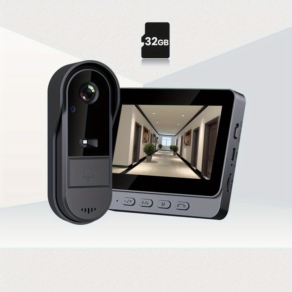 TEMU Wireless Video Doorbell Camera, Smart Video Doorbell Home Intercom High-definition Night Vision, Video Doorbell With Display Screen, Video