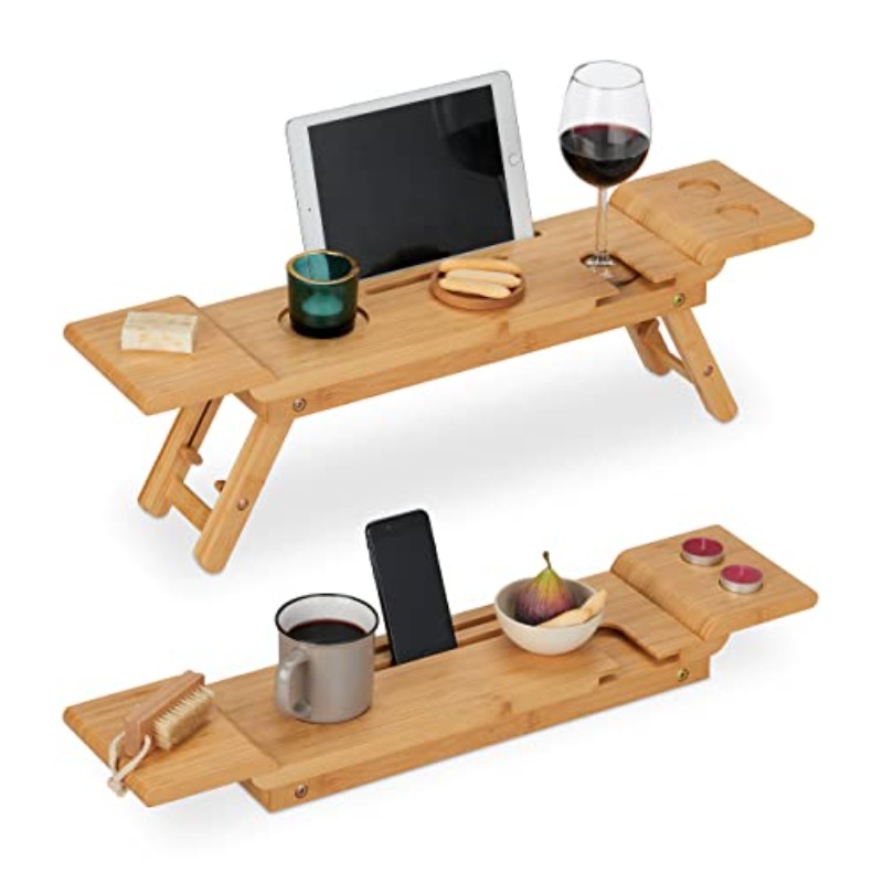 badewanneablage 70 cm breit, badewanneablage für  , handy, tablet, badebrett zum aufhängen, natur
