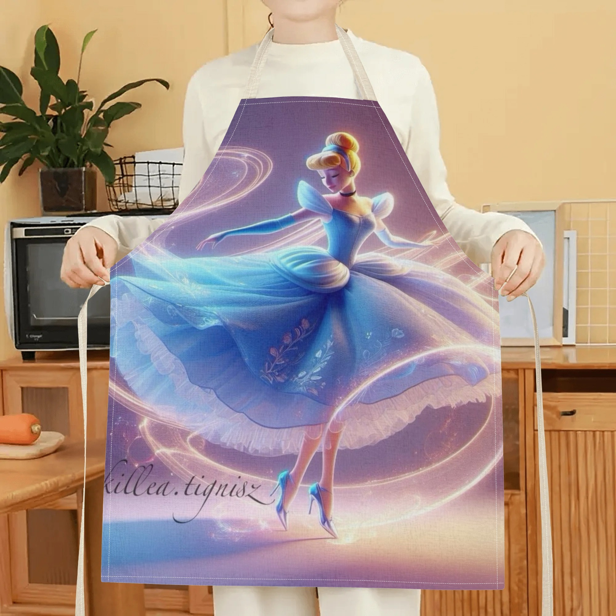 disney   cartoon waterproof apron -   dress &  ,   polyester, ideal for hotels, supermarkets, restaurants, fruit shops, milk tea stands, and home use details 5