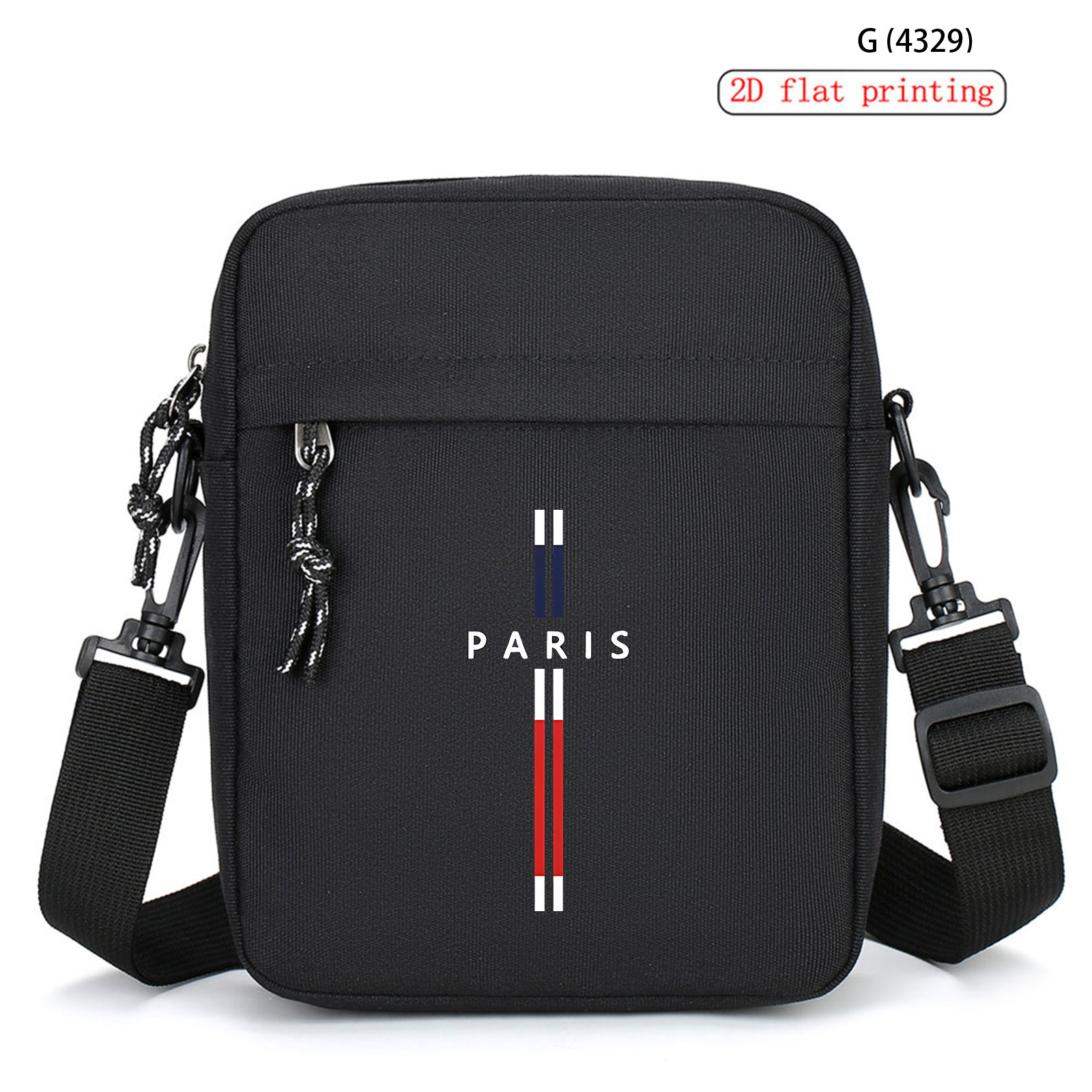 TEMU Sacoche 1 pièce noire à bandoulière avec imprimé Paris et porte-téléphone - Grande , sangle réglable, convient pour les quotidiens, les , sac à