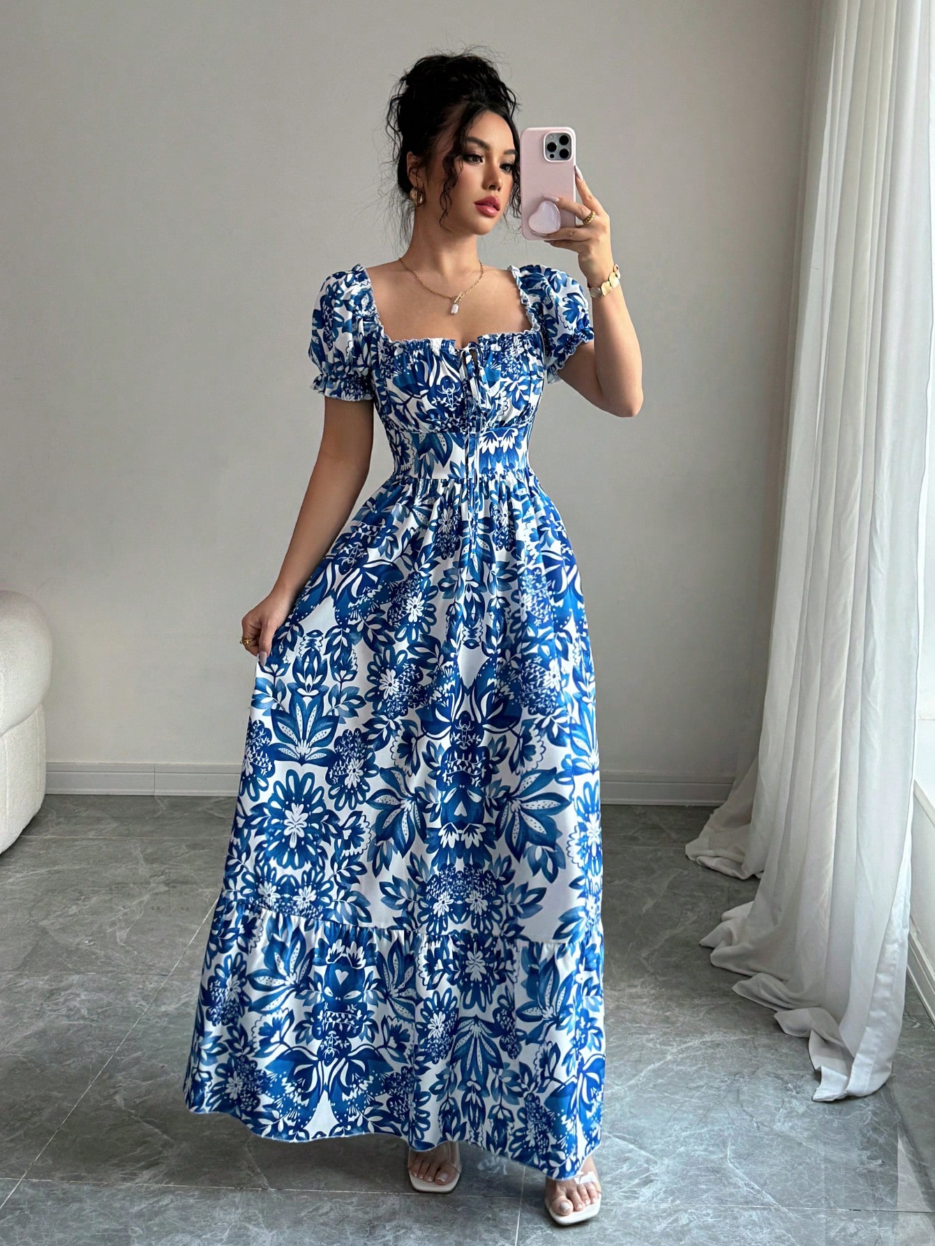 floral maxi dresses for women sold on Temu United States