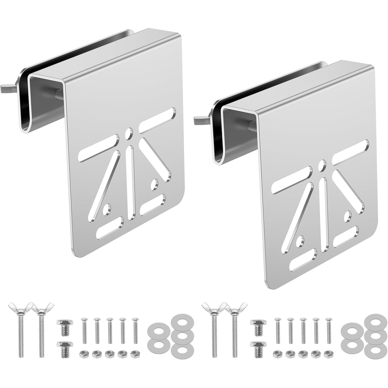 TEMU Lot de 2 supports de fixation pour gouttière en acier inoxydable, support pour caméra de sécurité solaire compatible avec les caméras dômes IP