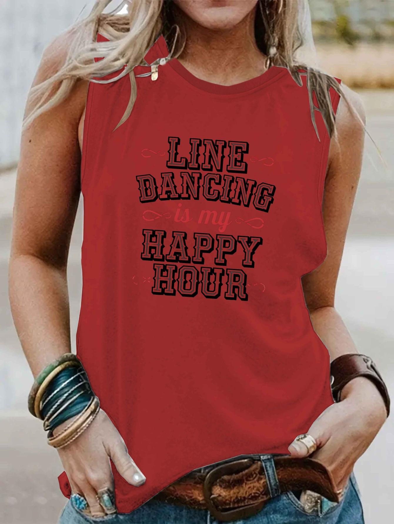 line dancing is   hour womens vest red 0