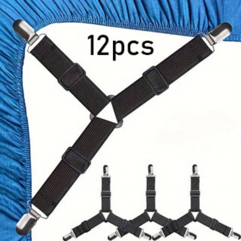 12pcs Adjustable Anti-slip Triangle Bed Sheet Clips For Blanket And Duvet Cover Fixation And Storage