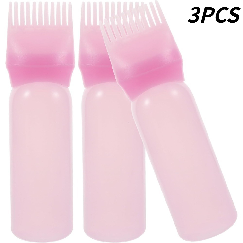 TEMU 3pcs Bouteille Applicateur d'Huile Capillaire, Bouteilles Distributeur de Teinture Capillaire, Bouteille Applicateur de Peigne à , Bouteilles de
