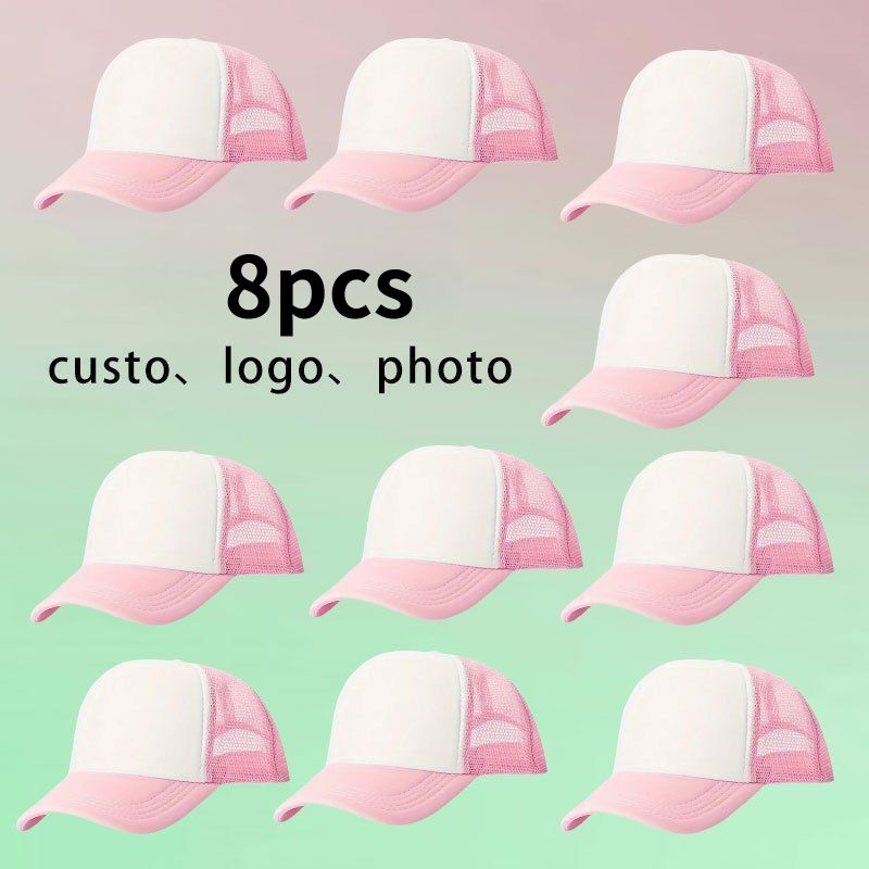 8pcs Personalized Custom Baseball Caps with Adjustable Size