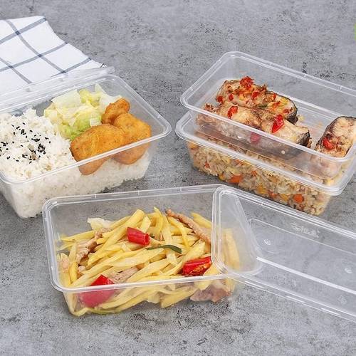 paquete de 100 contenedores transparentes para preparar s (50 cajas s), organizadores apilables para alimentos , ensaladas y , ideal para la organización , y uso (estilo de aleatorio)