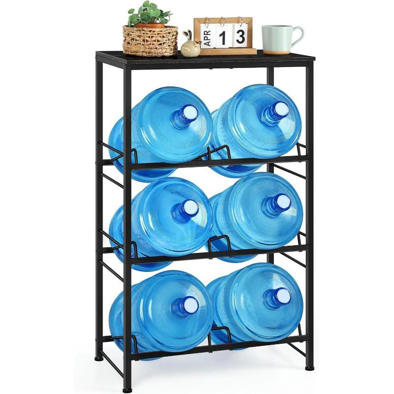 TEMU 5 Gallon Water Jug Holder, 4-tier 6-tray Heavy Duty Gallon Water Jug Stand With Top Shelf 5 Gallon Water Bottle Holder 5 Gallon Water Jug Stand