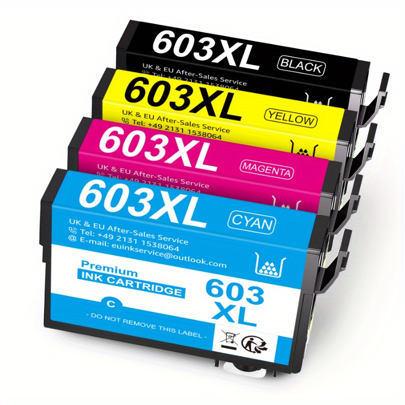 TEMU 4 Pack 603 Xl Compatible With 603 603xl Ink Cartridges For Home Xp-2100 2105 2150 2155 3100 3105 3150 3155 4100 4105 4150 4155 Workforce Wf-2810