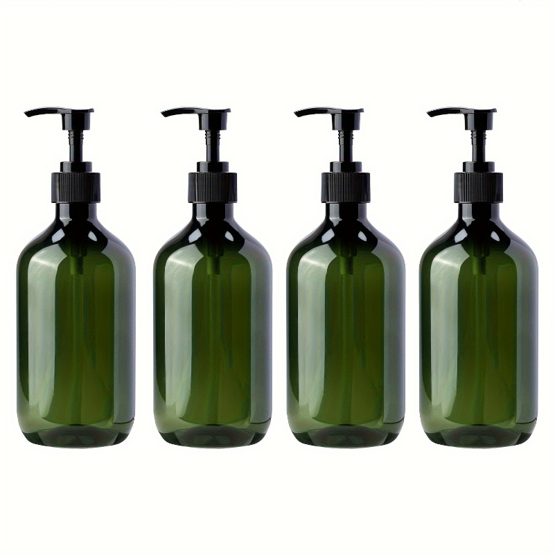 Image of 4pcs 16.91oz Soap Dispenser Set, Countertop Lotion Bottle, Bathroom Hand Soap Dispenser, Refillable Empty Bottle For Shampoo Shower Gel Hair Conditioner, Bathroom Accessories