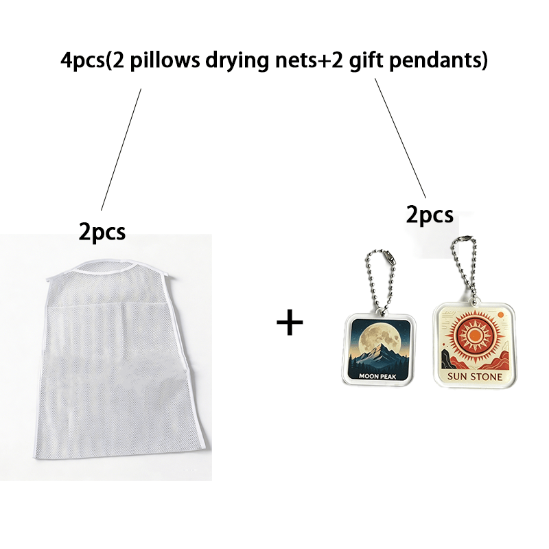 TEMU Ensemble de 4 pièces (2 sacs de suspension pour oreillers et 2 pendentifs ) Sac en filet multifonctionnel pour sécher le linge, c'est un sac en