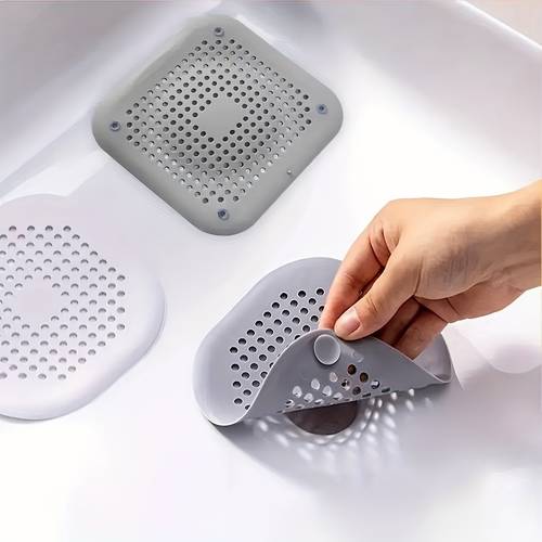 2pcs hair catcher brush filter screen sink anti clog drain strainer bathtub shower drain stopper kitchen odor proof plug bathroom sink accessories reusable daily household bathroom cleaning tool