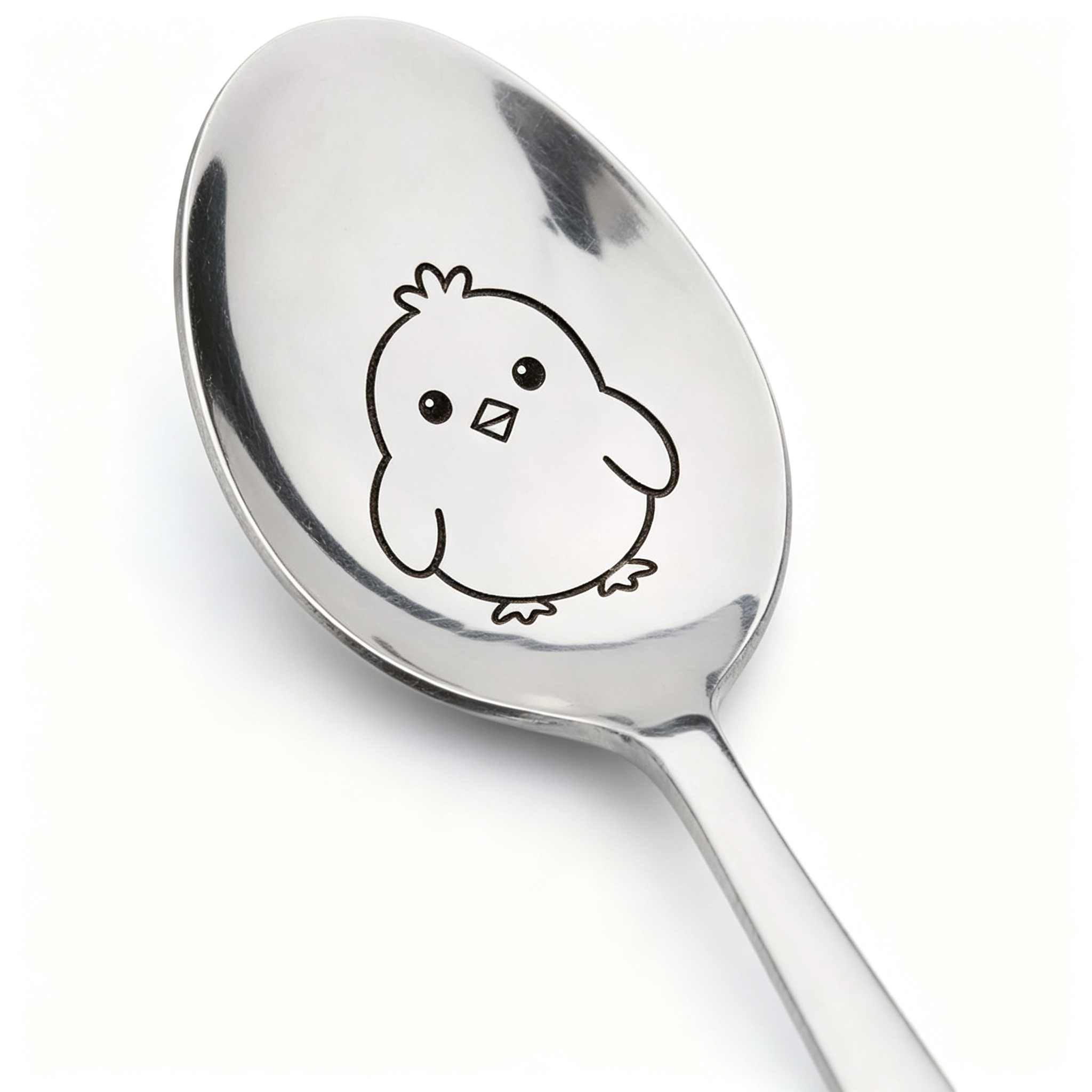 TEMU Cuillère gravée "Chick", cadeau animal , cadeau significatif, cadeau Kawaii, cadeau délicieux, cuillère à long manche, cadeau