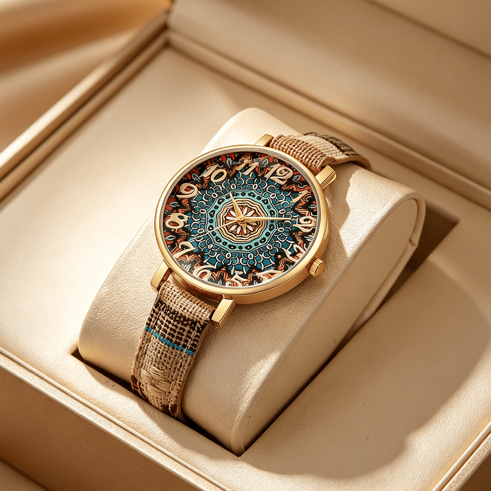 Image of Ladies' Watch, Creative Dial, Trendy Casual Quartz Wristwatch, 1pc/set, Watch Box Not Included