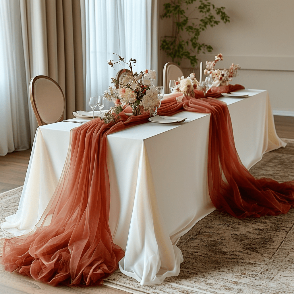 TEMU 1 pc de tissu en rouge rouillé de haute qualité à découper , idéal pour les décorations d'événements, les de table, tissu léger pour la
