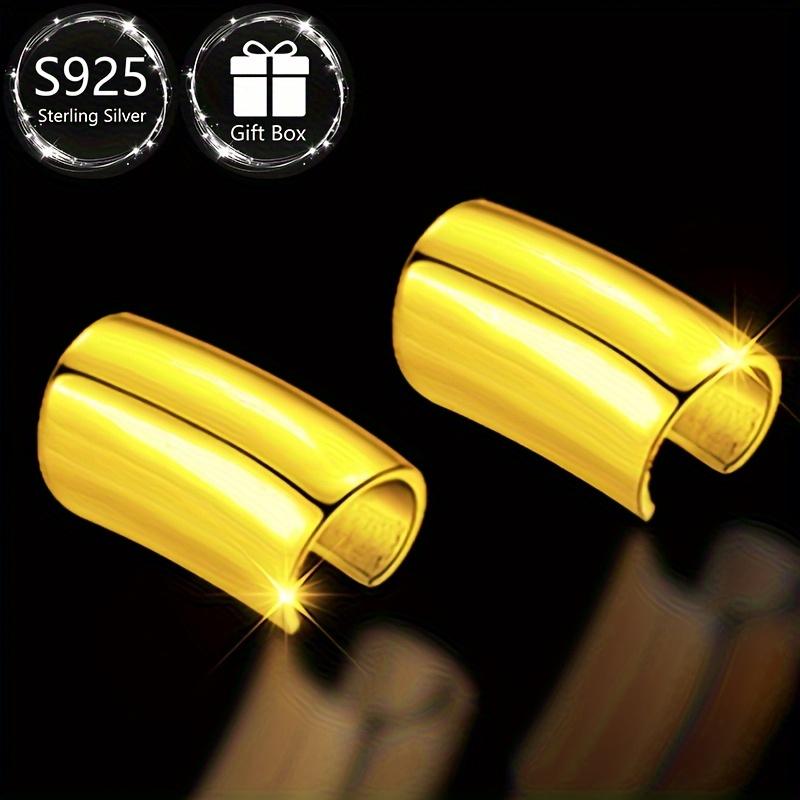 Minimalist Geometric Long Bar Clip Earrings 925 Silver