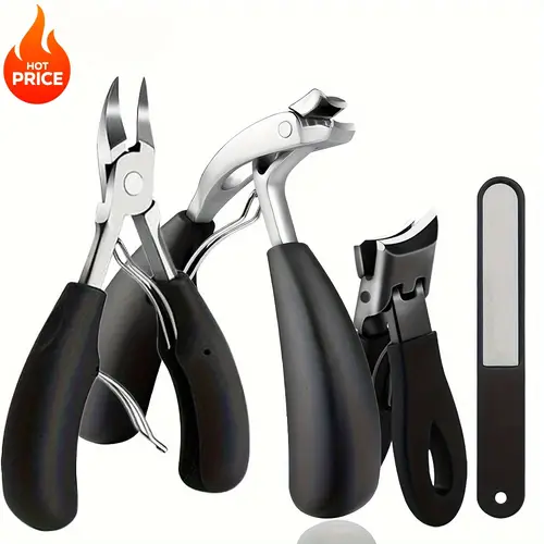 ingrown toenail clipper set for thick nails heavy duty podiatrist grade stainless steel blades with handle men adults
