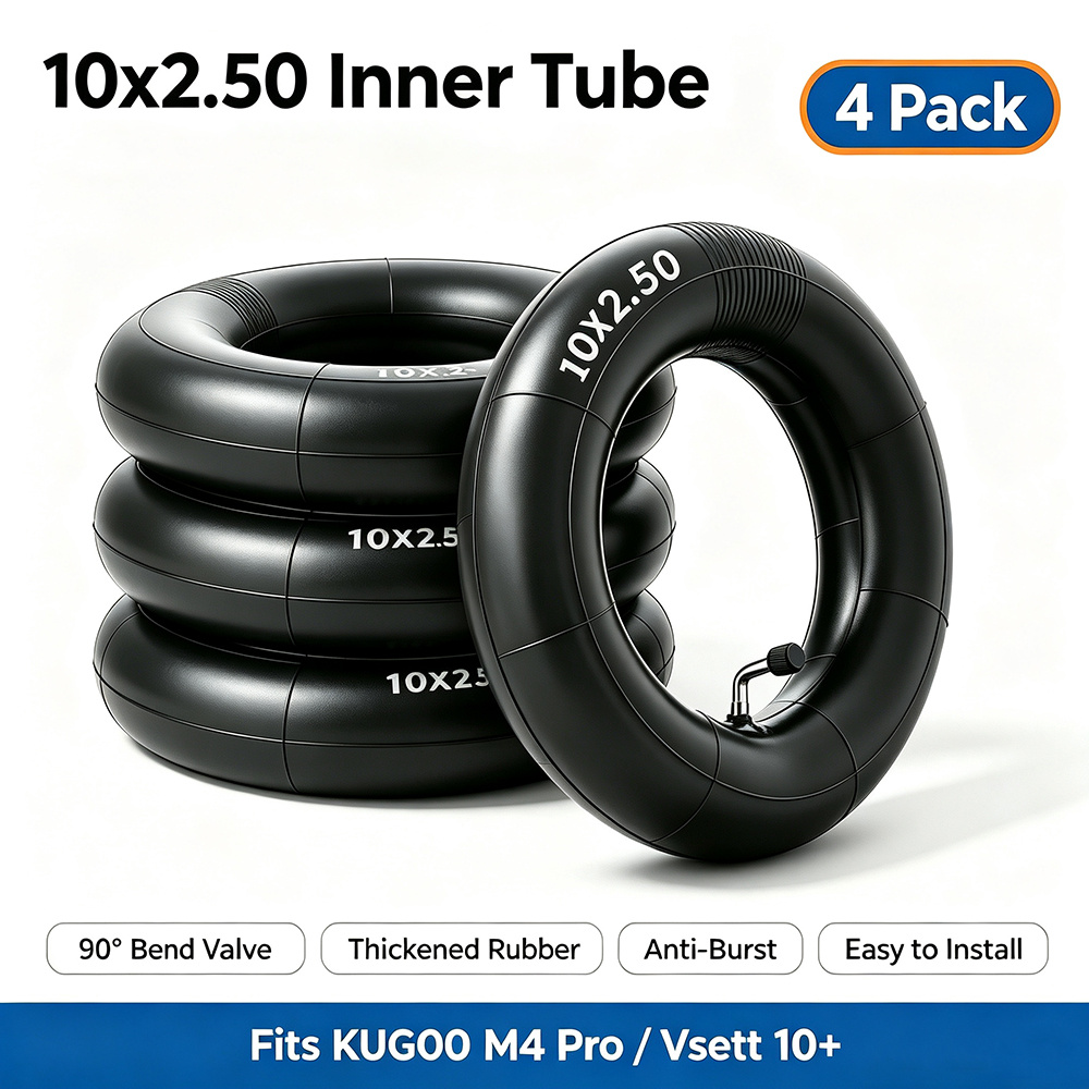 TEMU 4 Pack 10x2.50 Inner Tube, 90 Degree Bend Valve Replacement Tube Compatible With 255x80, 80/65-6, 10x3.0 Scooter Tires, Thickened Anti-burst