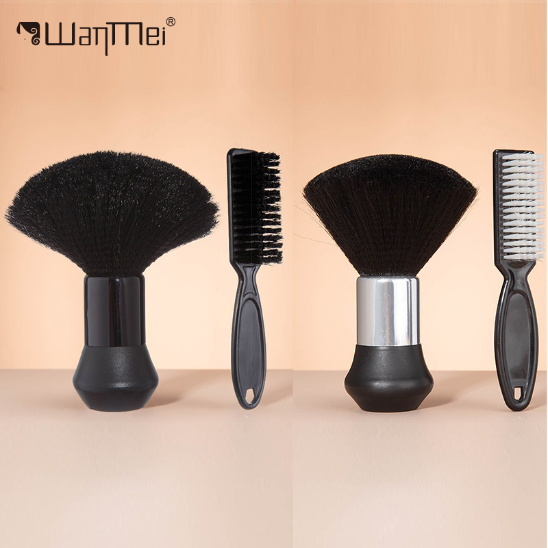 3-teiliges Friseur-Set – Bürste, Staubwedel & Reinigungsbürste Für Hals/Ohren (schwarz)