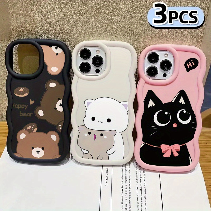 TEMU Coque de téléphone - Coque de téléphone 3 pièces de dessin pour Iphone 16/15, 15 Pro, 15 Pro Max, 15 Plus, 14, 14 Pro, 14 Pro Max, 14 Plus, 13,