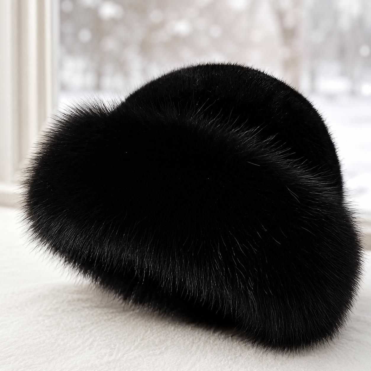 TEMU Women's Winter Plush Hat Warm Versatile Round Top Wide Brim Hat - Autumn Winter Thickened Plush Bucket Hat For Women, Warm Fashionable Hat - Hat