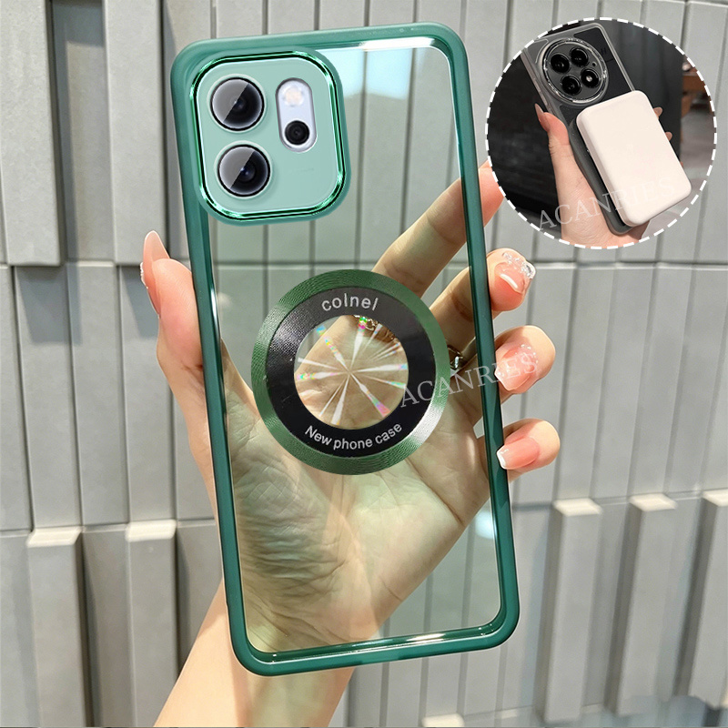TEMU Funda para Teléfono - Carcasa Magnética de Lujo con Anillo Transparente para Oppo Reno 14/Reno 14 Pro/Reno 14F/Reno 14F 5G/Reno14 Fs/Reno14 FS