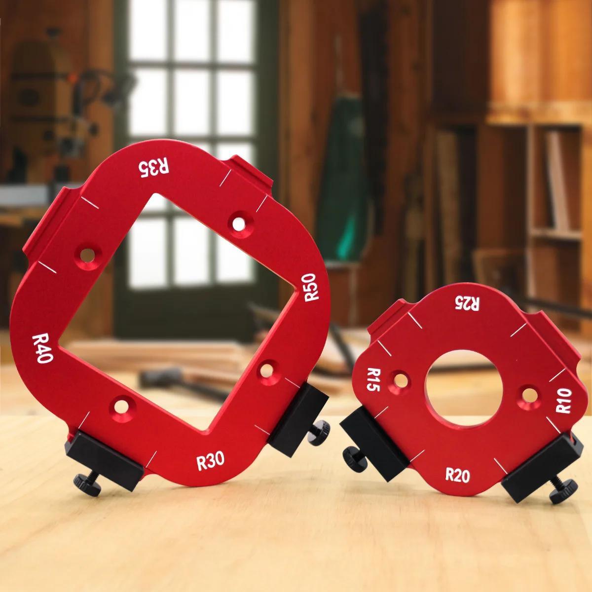 Woodworking Router Corner Template, 4in 1 Arc Angle Positioning Template, Positioning Bit Jig For Woodworking Routing Corner Jig Sizes R10-r50