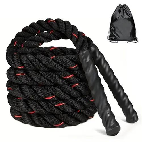 cuerda de saltar pesada con extremos ponderados para entrenamiento de resistencia - equipo de cardio con antideslizante para , boxeo, entrenamientos en gimnasio en casa - entrenamiento de cuerpo completo para piernas, core, de brazos y construcción muscular (hombres y mujeres)