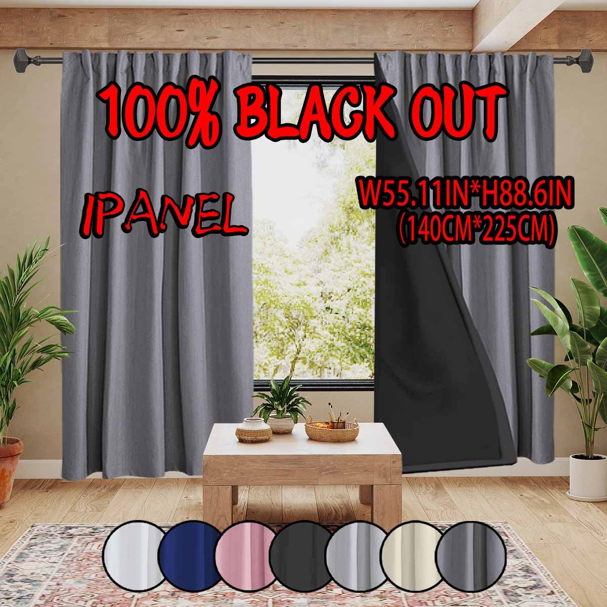 TEMU 1pc Nbpengd Modern Thermal Insulating & Blocking Curtain Suitable For Bedrooms, Rod Pocket Window Drapes With Laminated Lining, Lightproof Room