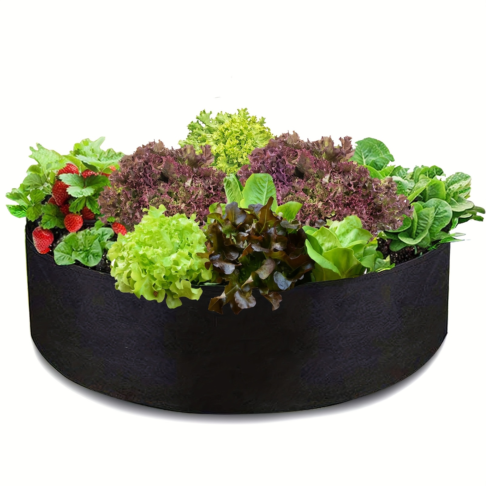 E-shop Robuster Stoff-Hochbeet-Topf für Kräuter, Blumen, Gemüse und Kartoffeln - Atmungsaktive und strapazierfähige Nähte, Tiefe 50In x Höhe 12In,