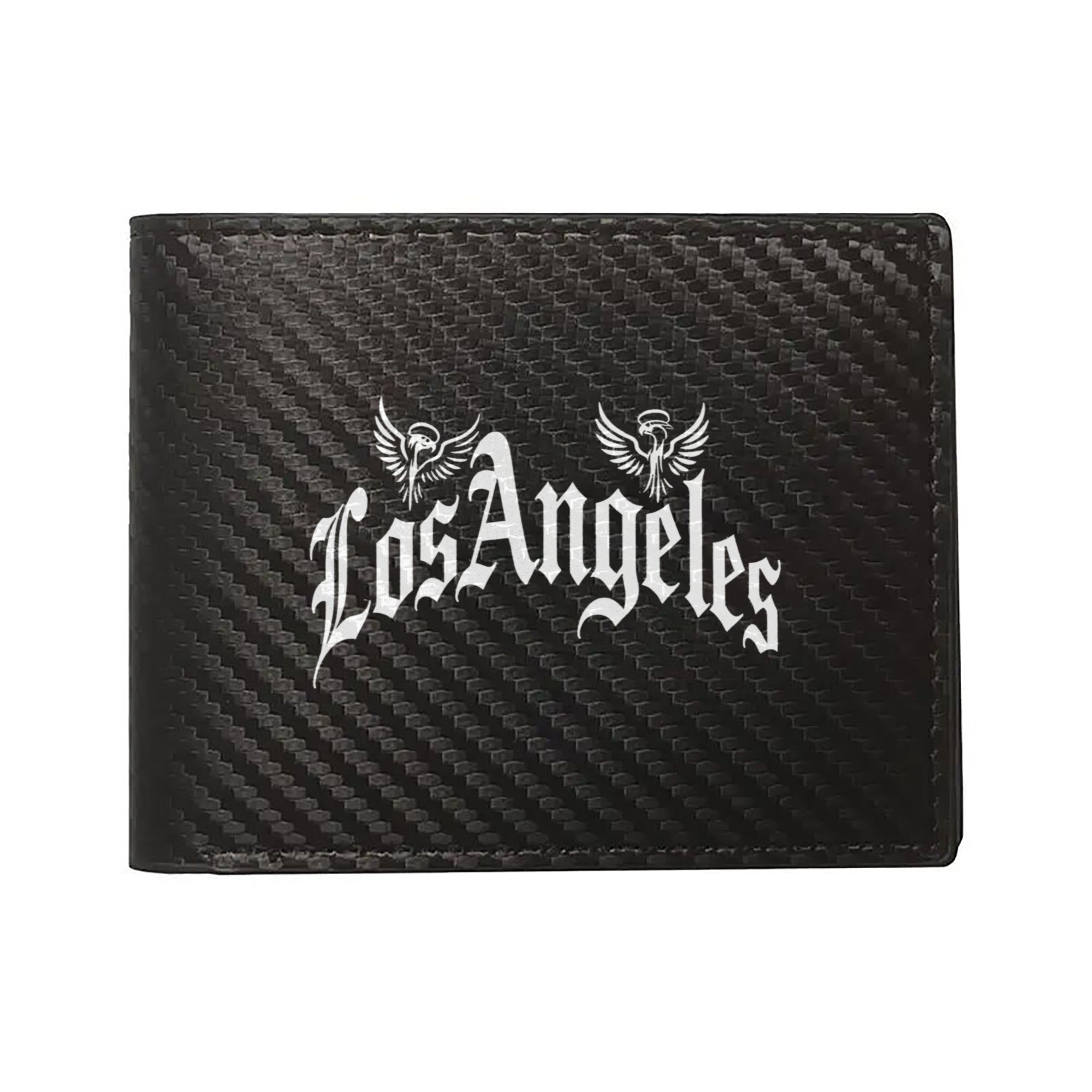 TEMU 1pc Los Angeles Gothic Text Carbon Fiber Wallet, Wallet, Compact And Durable Wallet, Men's Card And , , Holiday Shopping Essential