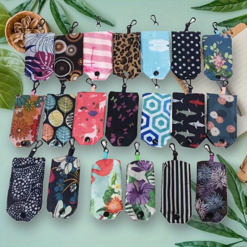 TEMU 10 Mixed Random Portable Folding Shopping Bags, Reusable Shopping Bags Suitable For Outdoor Shopping, Picnics, And Large Capacity Shopping Bags