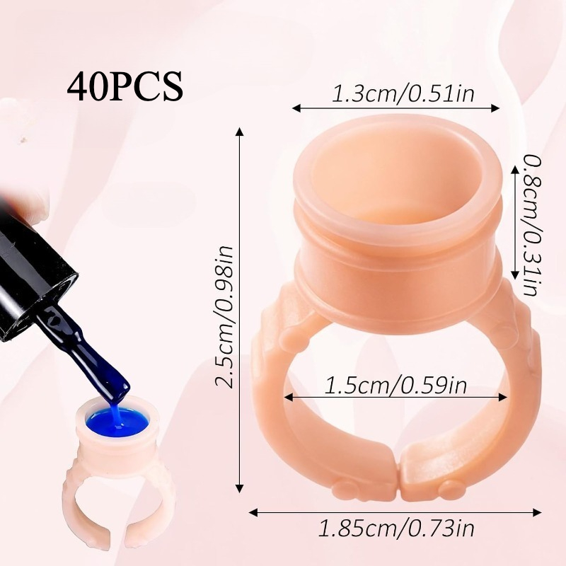 TEMU Anello per Tatuaggio , Monouso per Tatuaggio, Anello per Unghie, per , Unghie, Sopracciglia, Microneedling Ciglia, Ecc. (Pink Nude)