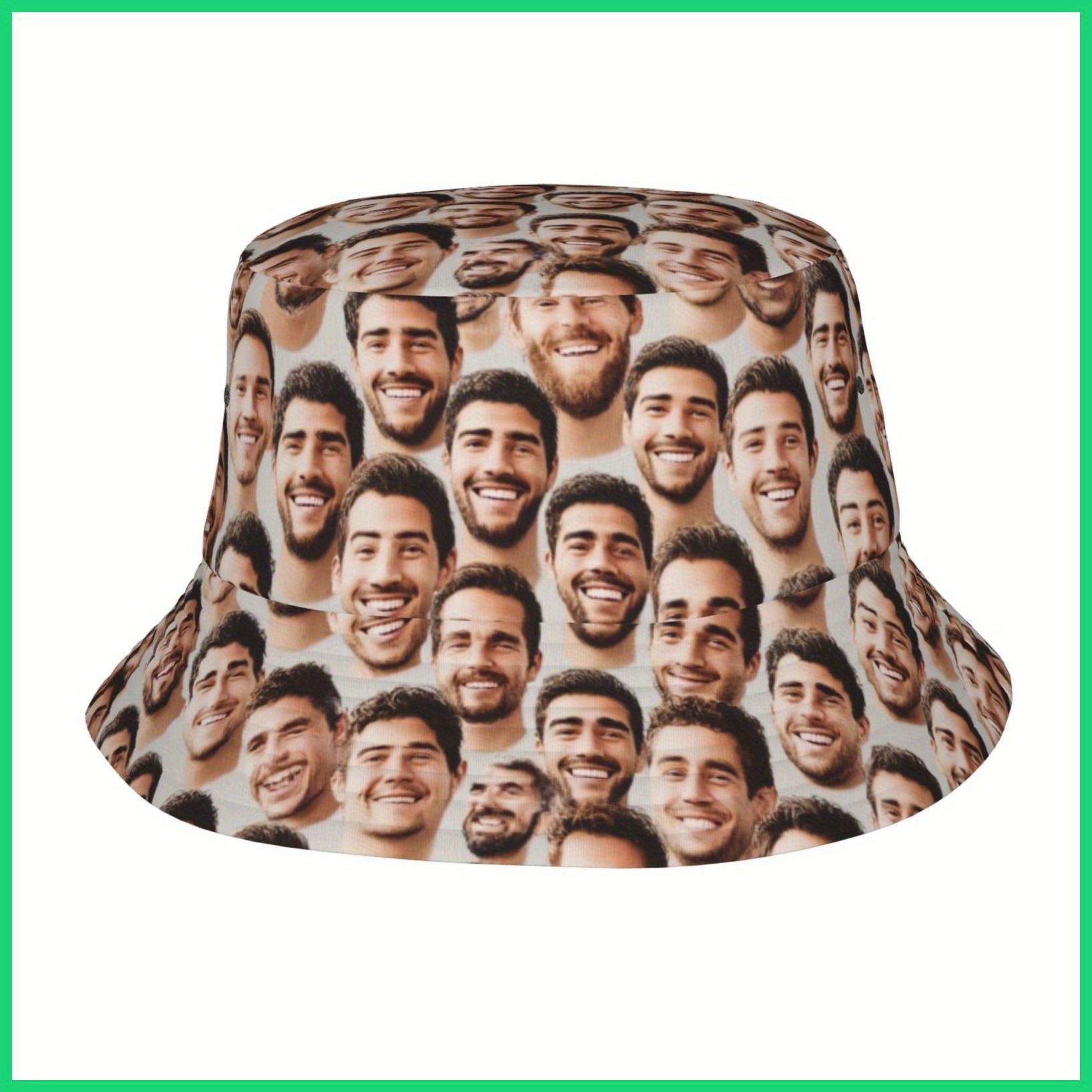 TEMU Custom Photo/text/logo Bucket Hat - Lightweight Wide Brim Fishing Hat, Add Self- Images Or Names, Machine Washable For Beach, Movies, Daily Wear