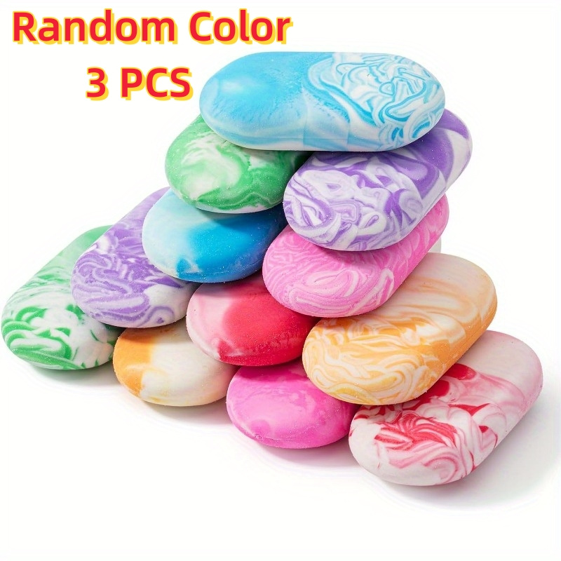 TEMU Mr. Pen Marble Pencil Erasers, Large Oval Tpr Rubber Erasers For School, 3/6/12pcs, Erasers For Pencils