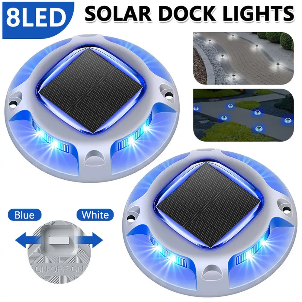 TEMU 2/4/6pcs Of Solar Lights For Driveways, Waterproof Underground Deck Lights For Outdoor Use, Pathway For Marking Driveways, Fences, Stairs, And