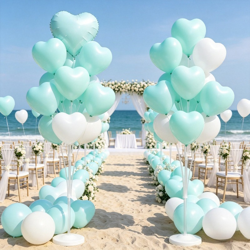 TEMU 2-pack Multi-height Balloon Stand Kit With Water-fill Weighted Bases, Balloon Accessories, Adjustable 66/106/126/156cm Tabletop & Floor Balloon