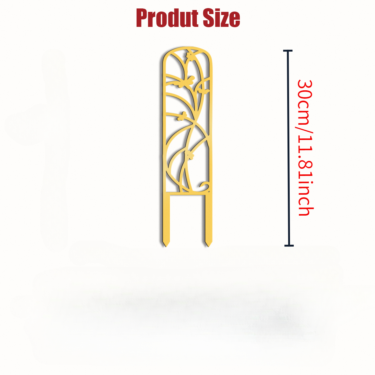 TEMU 1pc Linear Style Logo Golden/black Acrylic Plant Shelf, Indoor Plant And Flower Support Stake, Indoor Outdoor Garden Climbing Plant Shelf,