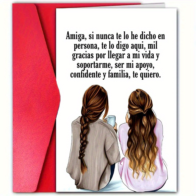 TEMU 1 tarjeta de felicitación de en español con sobre, 4.72 X 7.09 pulgadas - Mensaje de sincero, ideal para , aniversarios y ocasiones especiales