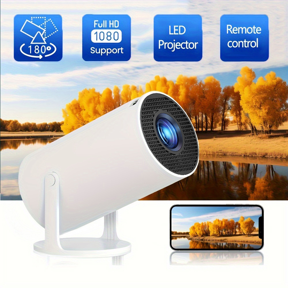 Image of Portable Mini Projector With Auto Keystone, 11, 720p Native Supports 4k Compatible, 260ansi For Bedroom/camping, Built-in Speaker, Wireless Mirroring For Fire Stick/phone, Perfect For Office
