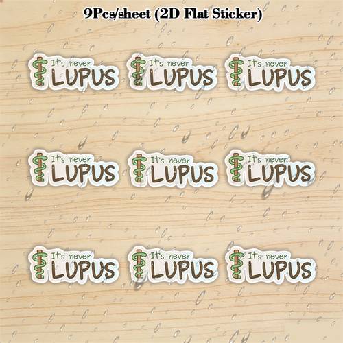 9pcs sheet its never lupus creative car stickers suitable for decorating cars water bottles motorcycles toolboxes laptops 2d flat stickers