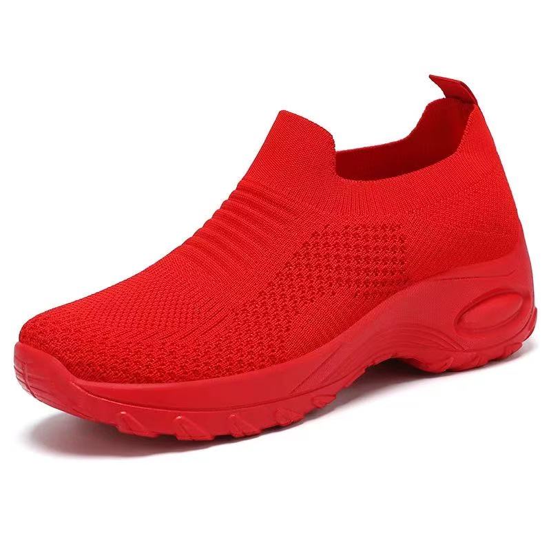 womens slip on platform sneakers breathable knit upper thick   walking tennis shoes lightweight non slip casual flat shoes for indoor outdoor up   off wide   day wearable running shoes for ladies