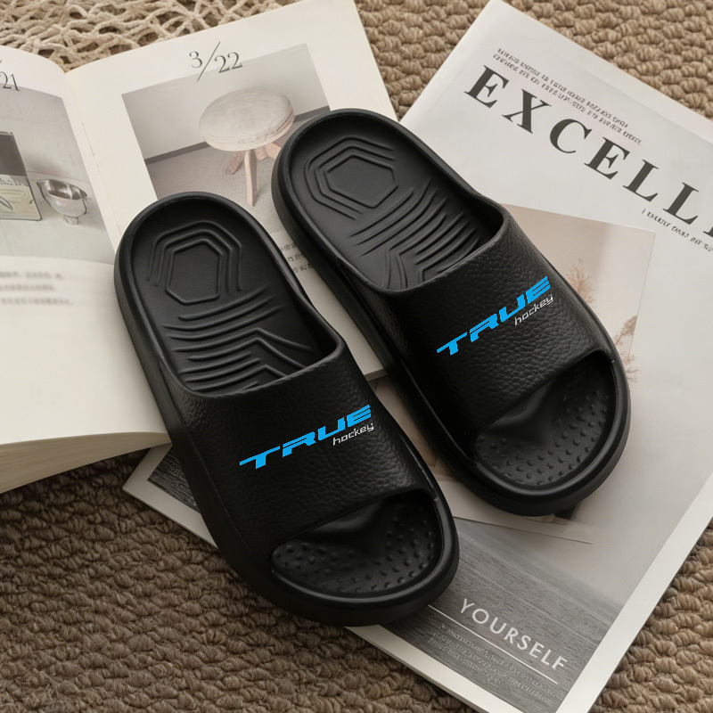 TEMU 1pc-true Hockey Printed Slippers, Thick-soled, Non-slip, With Arch Support, Comfortable And Soft, Suitable For Home, Office, Dormitory, Outdoor