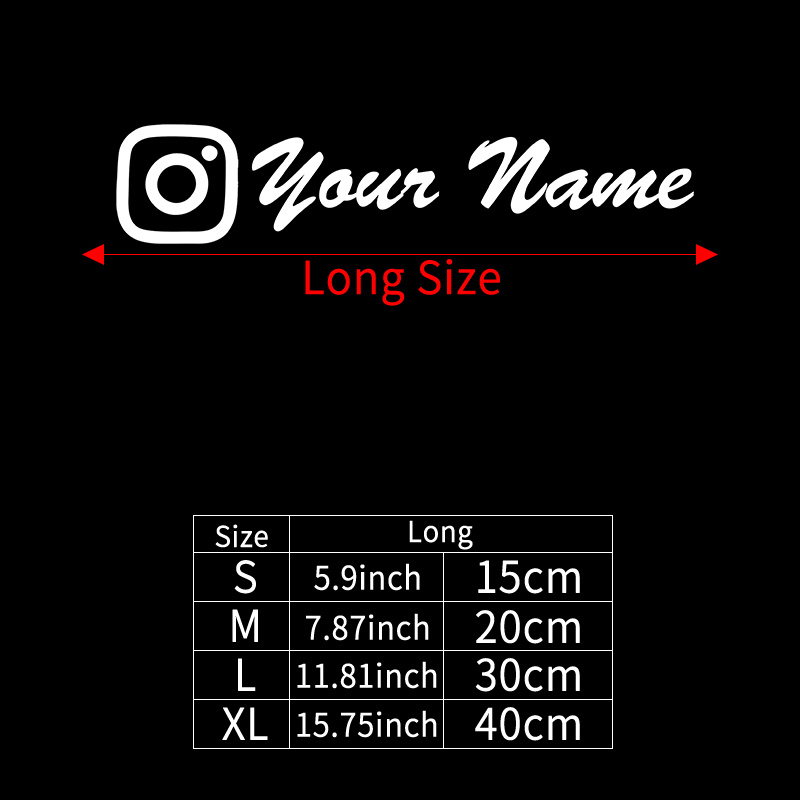 TEMU 1 Autocollant en vinyle personnalisable pour nom d'Instagram - Autocollant DIY pour nom d'utilisateur - Autocollant permanent en vinyle